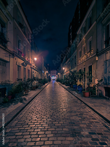 street in the night in Paris