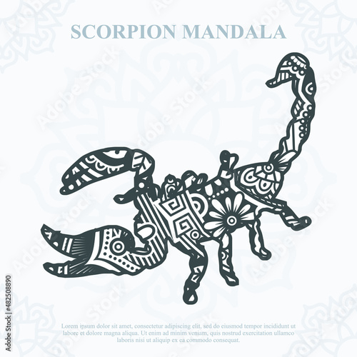 Scorpion Mandala Vector. Boho Style SVG. Eps 10