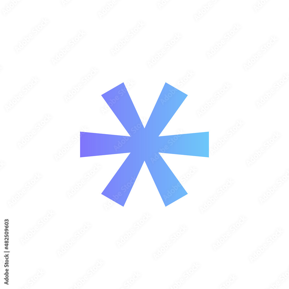 Asterisk vector icon with gradient Asterisk vector icon with gradient