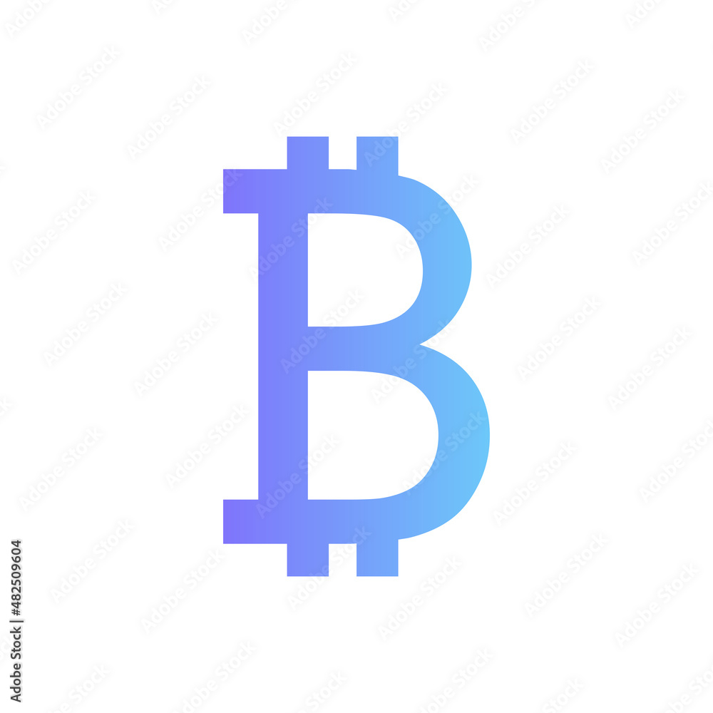 Bitcoin vector icon with gradient Bitcoin vector icon with gradient