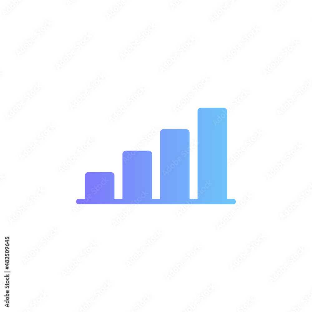 growing graph vector icon with gradient growing graph vector icon with gradient