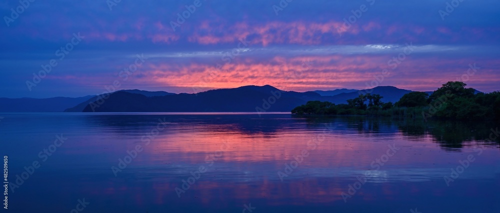 琵琶湖で見た幻想的な夕焼け情景＠滋賀