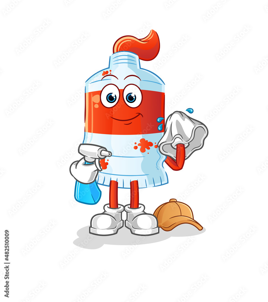 Obraz premium watercolor tube cleaner vector. cartoon character