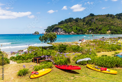 View of Whangamata beach in New Zealand