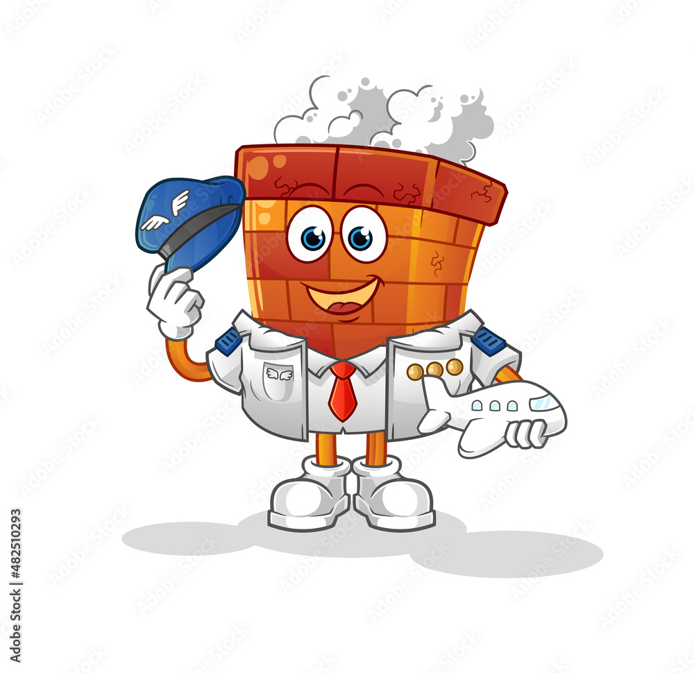 Fototapeta premium chimney pilot mascot. cartoon vector