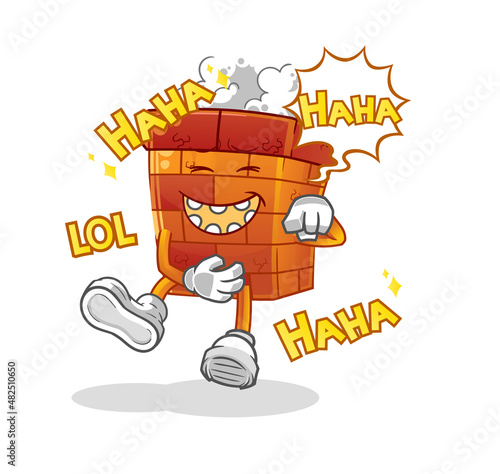 chimney Laugh Out Loud character. cartoon mascot vector