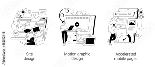 Web development company abstract concept vector illustrations.