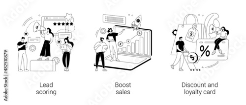 Customer engagement abstract concept vector illustrations.