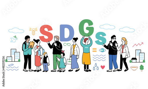SDGsをイメージしたシンプルなイラスト
