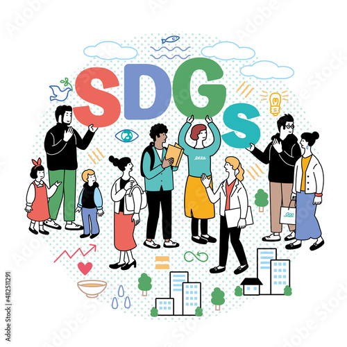 SDGsをイメージしたシンプルなイラスト
