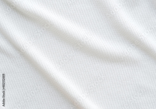 Wrinkle white fabric cotton textured background, Fashion textile design, close up, top view, flat lay