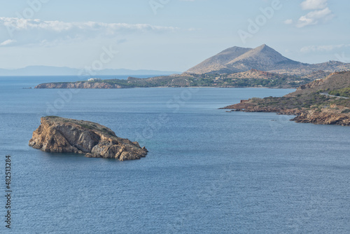 View of Myrtoan Sea from Temple of Poseidon, Sounion, Greece photo