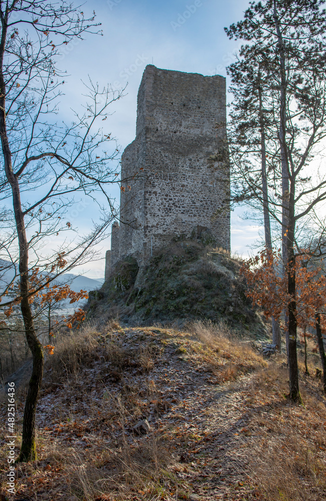 Ruins of medieval gothic castle Reviste. Revistske Podzamcie castle. Slovakia. Ruins of medieval gothic castle Reviste. Revistske Podzamcie castle. Slovakia.