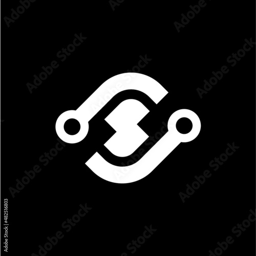 Tech Letter S Logo, initial S technology logo vector image © Jozjozan Std.
