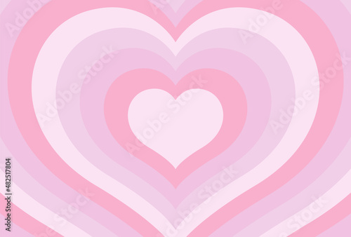 retro vector background with heart tunnel for social media posts, banner, card design, etc.