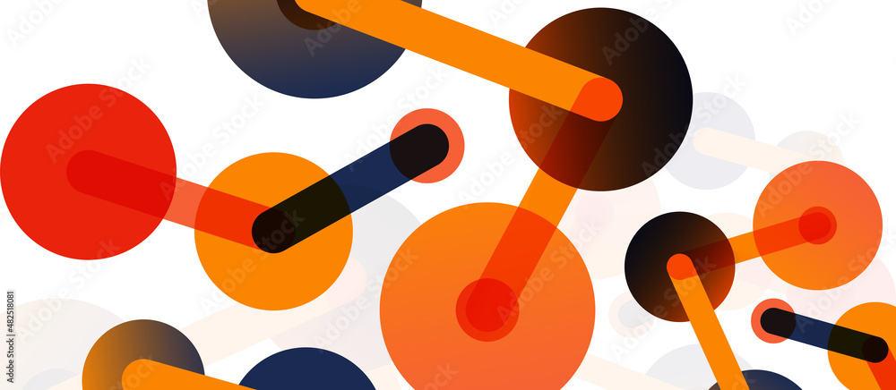 Abstract background. Round dots connected by lines. Trendy techno business template for wallpaper, banner, background or landing Abstract background. Round dots connected by lines. Trendy techno business template for wallpaper, banner, background or landing
