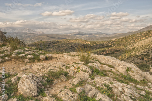 Landscape view from Mycenae ruins, Greece