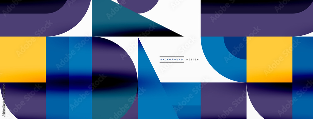 Minimal geometric abstract background. Circle square and triangle design. Trendy techno business template for wallpaper, banner, background or landing Minimal geometric abstract background. Circle square and triangle design. Trendy techno business template for wallpaper, banner, background or landing