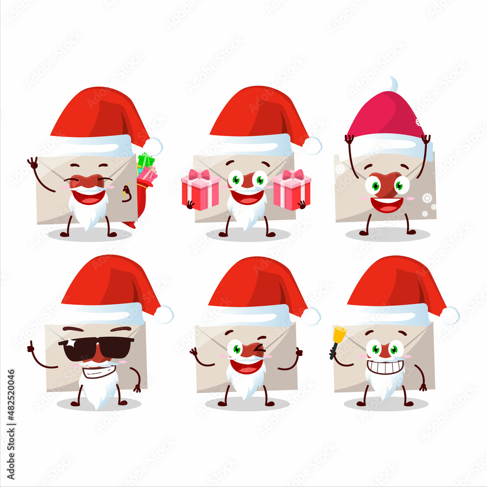 Santa Claus emoticons with love envelope cartoon character Santa Claus emoticons with love envelope cartoon character