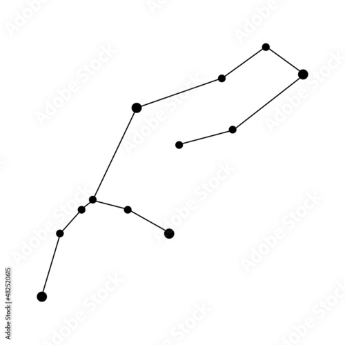 Star constellation zodiac virgo. Zodiac horoscope. Vector illustration