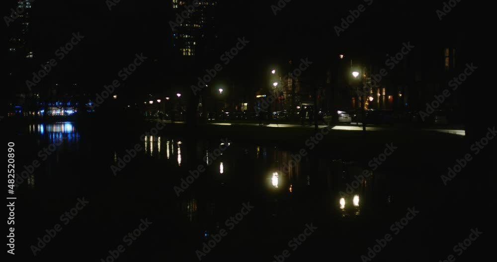 Rainy night in the city of Rotterdam, the Netherlands Rainy night in the city of Rotterdam, the Netherlands