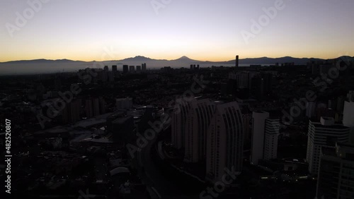 aerial shot of sunrise in Mexico city photo