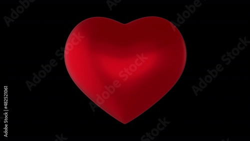 3D Heart Animation, Red Seamless Loop, Transparent Background(ProRes4444