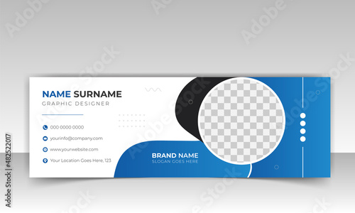 Business trendy email signature templates with an author photo place modern and minimal layout, Professional awesome unique Corporate custom beautiful personal Office Email signature design template