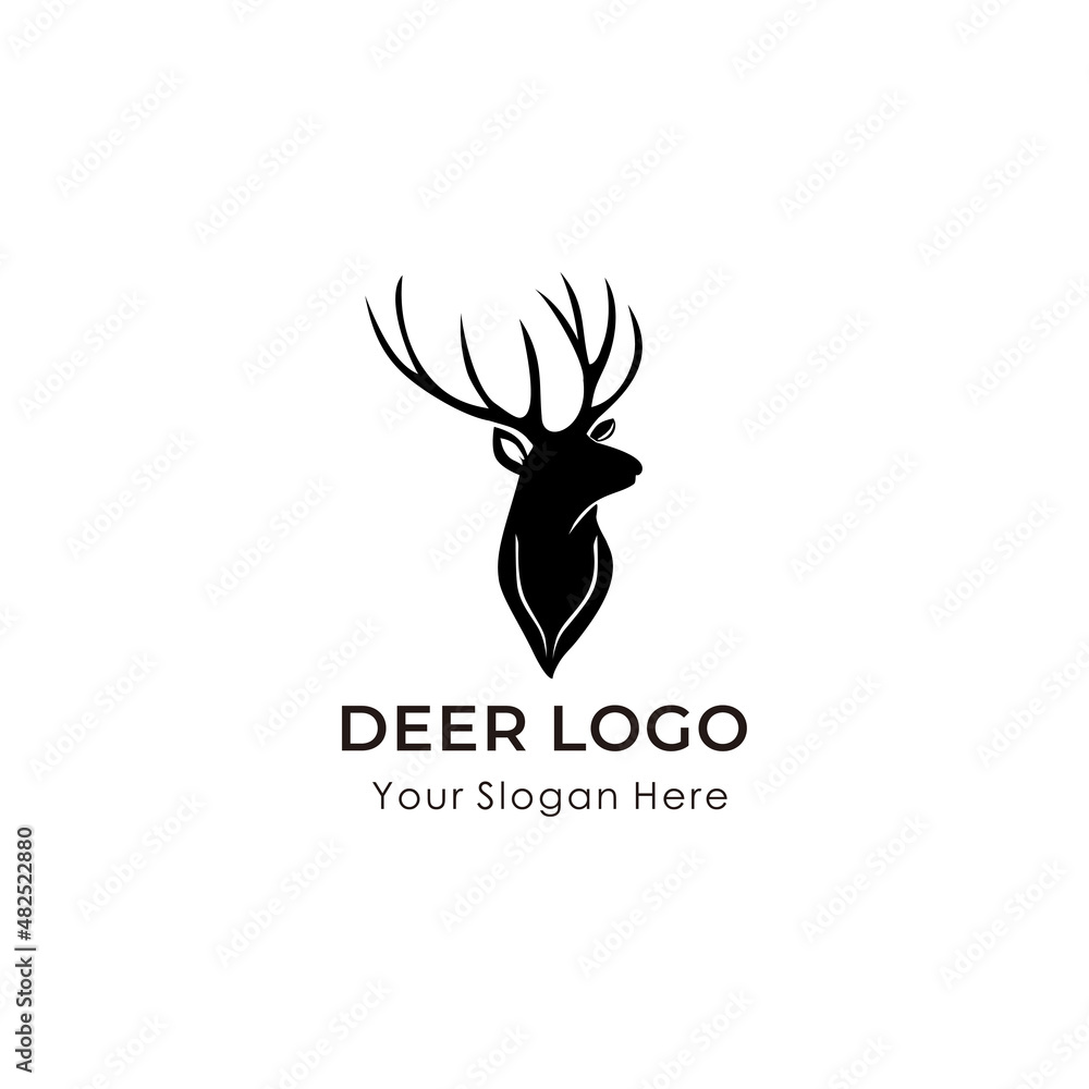 Deer logo design vector silhouette isolated Deer logo design vector silhouette isolated