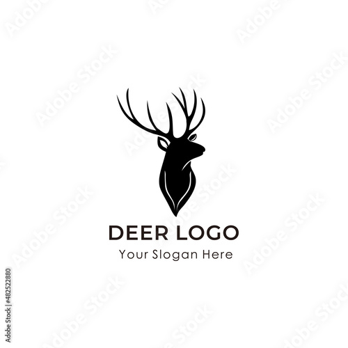 Deer logo design vector silhouette isolated