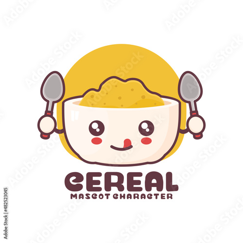 vector cereal cartoon mascot, suitable for, logos, prints, stickers, etc