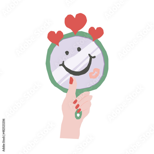 Lovely mirror vector illustration in flat color design

