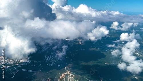 shot of the city of merida seen from the plane photo