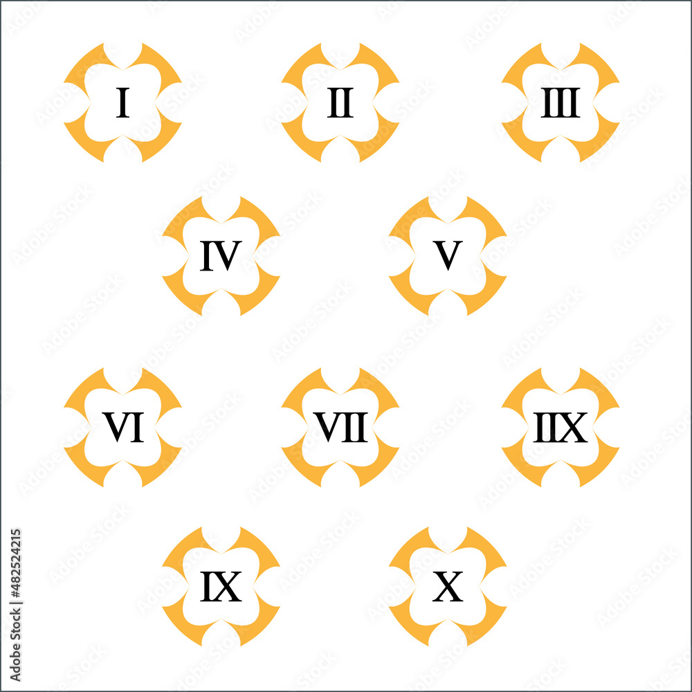 Colorful info-graphic roman numbers can be use to create presentation. Bullet points roman numbers one to ten. Oval shape vector numbers. Colorful info-graphic roman numbers can be use to create presentation. Bullet points roman numbers one to ten. Oval shape vector numbers.