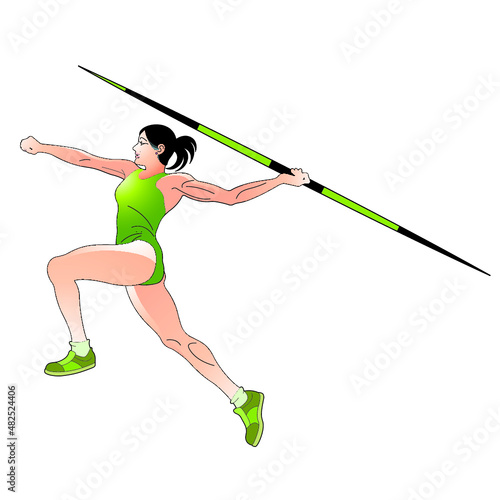 female Javelin thrower vector icon