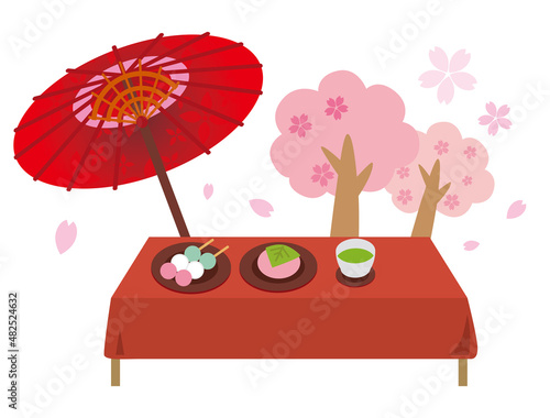 春の桜　花見茶屋 