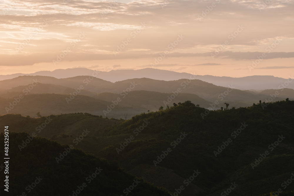 mountains and sunset mountains and sunset