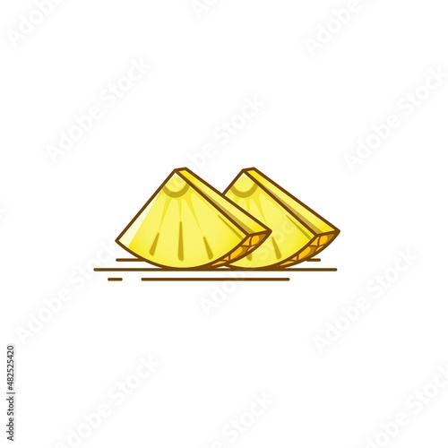 Pineapple fruit Slices vector icon illustration