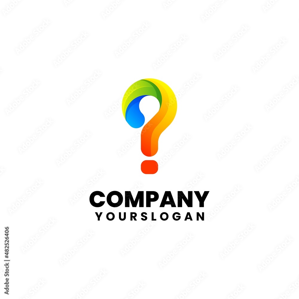 colorful modern question mark logo design colorful modern question mark logo design