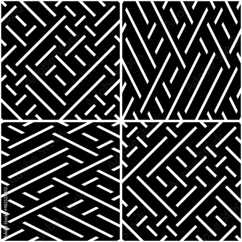 vectorial seamless pattern collection with oblique white segments_a. This eps file is not just alone one pattern, it includes a collection of 4 different seamless patterns (white dividing lines