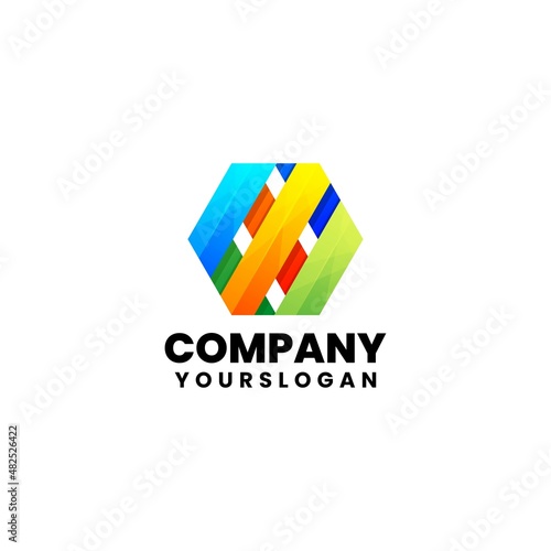 colorful modern polygon abstract logo design