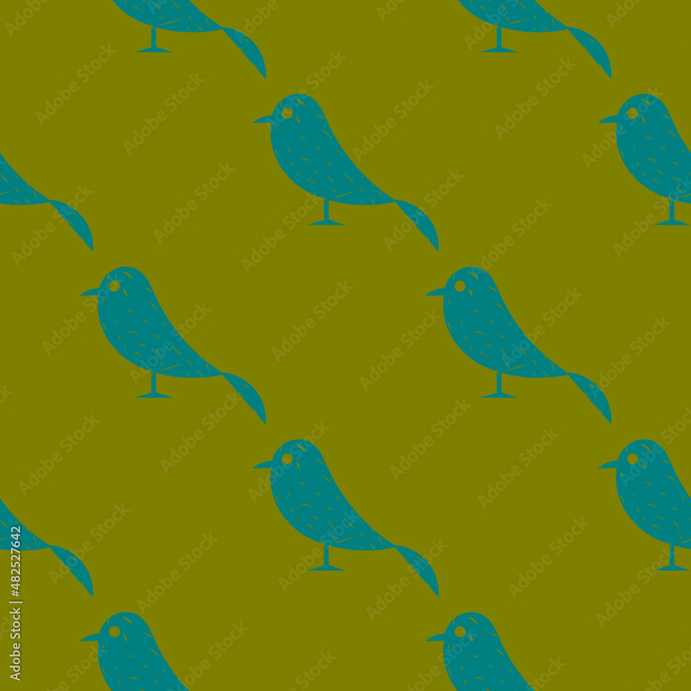 blue bird pattern.birds seamless pattern.