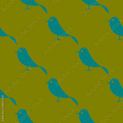 blue bird pattern.birds seamless pattern.