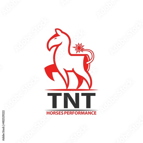 horse with TNT on boob vector illustration