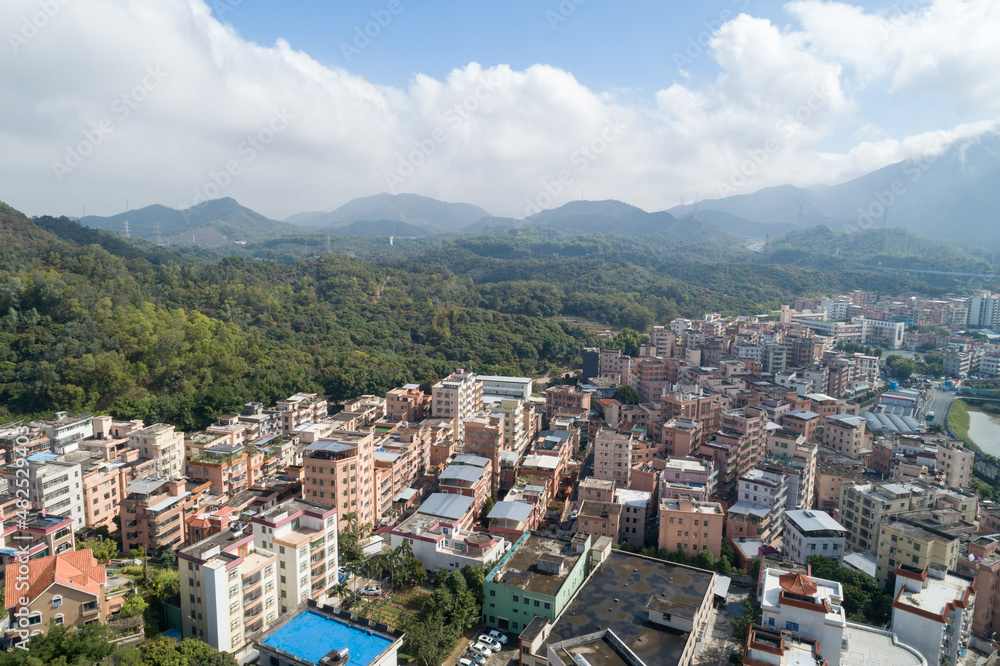 Aerial view of  urban village landscape  in Shenzhen city,China