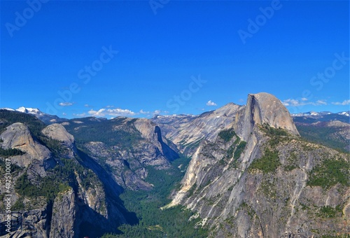 Glacier Point is a viewpoint above Yosemite Valley in the U.S. state of California. It is located on the south wall of Yosemite Valley at an elevation of 7,214 feet, 3,200 feet above Curry Village.