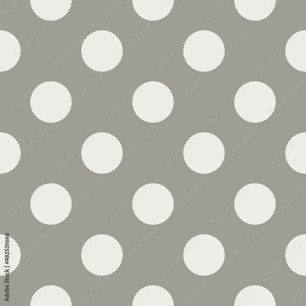 Grey Polka Dot fabric. Retro vector seamless background with white rounds on gray Grey Polka Dot fabric. Retro vector seamless background with white rounds on gray