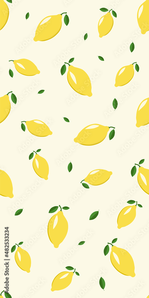 Fresh lemons smartphone cover design. Seamless pattern Fresh lemons smartphone cover design. Seamless pattern