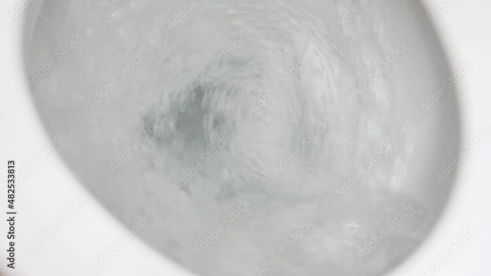 Close up Flush Water Toilet Cleaning Clear. 4K Close up Flush Water Toilet Cleaning Clear. 4K