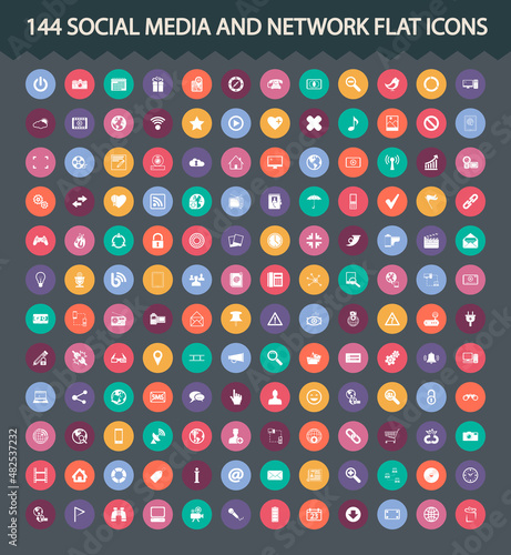 121 Social media and network icons